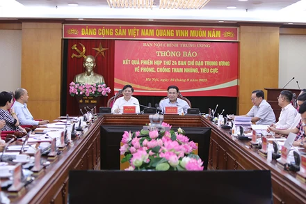 Toàn cảnh buổi làm việc của lãnh đạo Ban Nội chính Trung ương với các cơ quan báo chí.