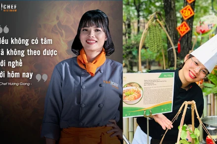 Một số đầu bếp tham gia tham gia lễ trình diễn tinh hoa ẩm thực Việt Nam tại Lễ hội Văn hóa-ẩm thực Việt Nam 2023.