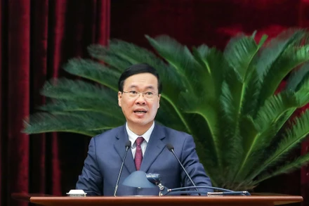 Thường trực Ban Bí thư Võ Văn Thưởng phát biểu tại buổi gặp mặt. (Ảnh: Đăng Anh)