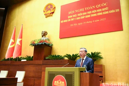 Tổng Bí thư Tô Lâm phát biểu chỉ đạo hội nghị. (Ảnh: DUY LINH)