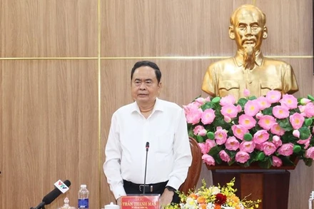 Chủ tịch Quốc hội Trần Thanh Mẫn phát biểu tại buổi làm việc.