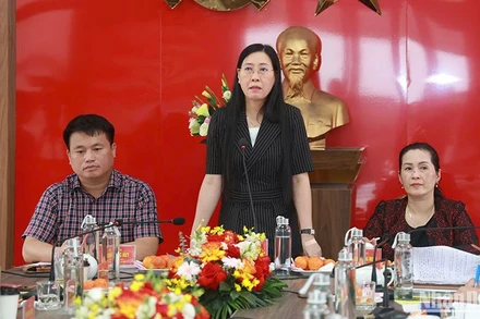 Bí thư Tỉnh ủy Quảng Ngãi Bùi Thị Quỳnh Vân phát biểu chỉ đạo tại buổi làm việc.