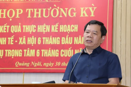 Chủ tịch Ủy ban nhân dân tỉnh Quảng Ngãi Đặng Văn Minh phát biểu kết luận phiên họp. 