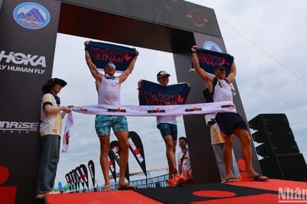 Các vận động viên đã vượt qua thử thách với phong độ ổn định và chiến thuật hợp lý để giành ngôi vị chiến thắng tại sự kiện thể thao đỉnh cao IRONMAN 70.3 Đà Nẵng. (Ảnh: ANH ĐÀO)