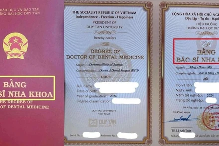 Bằng bác sĩ nha khoa được sinh viên chia sẻ lên mạng xã hội.