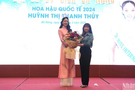Hoa hậu Quốc tế - Miss International 2024 Huỳnh Thị Thanh Thủy chính thức đảm nhận vai trò là Đại sứ du lịch thành phố Đà Nẵng. (Ảnh: ANH ĐÀO)