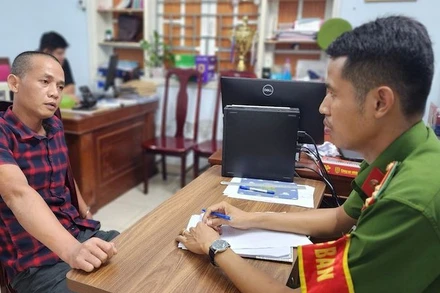 Đối tượng Đoàn Việt Nam tại cơ quan Công an. (Ảnh: Công an cung cấp)