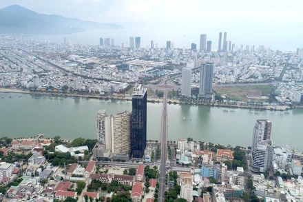 Một góc thành phố Đà Nẵng nhìn từ trên cao.