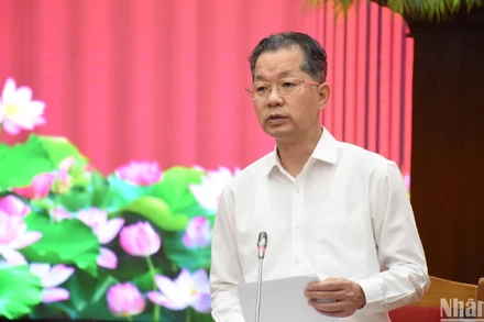 Đồng chí Nguyễn Văn Quảng, Ủy viên Ban Chấp hành Trung ương Đảng, Bí thư Thành ủy Đà Nẵng, Trưởng Đoàn đại biểu Quốc hội đơn vị thành phố Đà Nẵng làm Trưởng Ban Chỉ đạo sắp xếp, sáp nhập đơn vị hành chính tỉnh Quảng Nam và thành phố Đà Nẵng. (Ảnh: ANH ĐÀO)