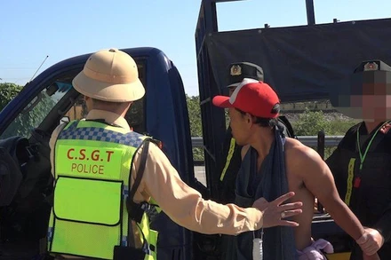 Đối tượng Phạm Văn Điệp bị lực lượng chức năng bắt giữ, ảnh Công an cung cấp