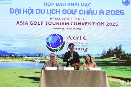 Đà Nẵng họp báo khai mạc Đại hội Du lịch Golf châu Á - AGTC 2025. (Ảnh: ANH ĐÀO)
