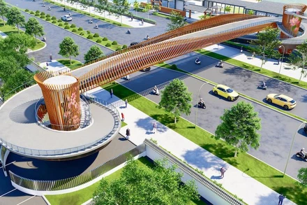 Cầu vượt này là công trình kỷ niệm 50 năm thiết lập quan hệ ngoại giao Việt Nam-Nhật Bản (1973-2023)