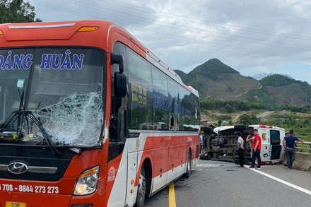 Hiện trường vụ tai nạn. (Ảnh: Công an cung cấp)