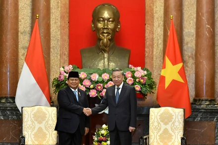 Tổng Bí thư, Chủ tịch nước Tô Lâm tiếp Tổng thống đắc cử Cộng hòa Indonesia Prabowo Subianto. 