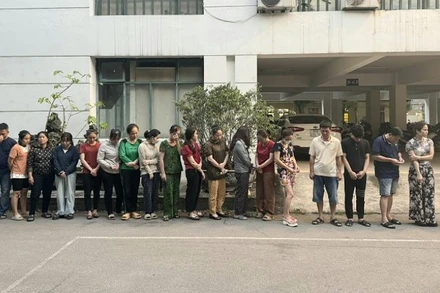 Các đối tượng trong đường dây đánh bạc. Ảnh: Công an Nghệ an cung cấp.