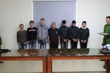 Nhóm đối tượng bị bắt giữ.