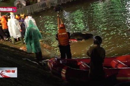 Xe ô tô 7 chỗ lao xuống Hồ Xuân Hương, 2 du khách tử vong