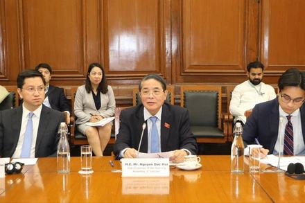 Phó Chủ tịch Quốc hội Nguyễn Đức Hải làm việc với với Ủy ban Tài chính của Hạ viện Ấn Độ. (Ảnh: TTXVN)