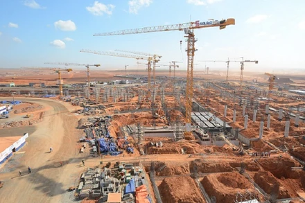 Tiến độ thi công được đẩy nhanh tại dự án Cảng hàng không quốc tế Long Thành.