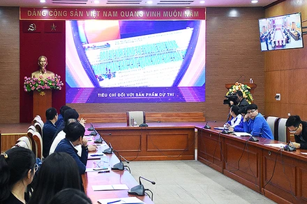 Toàn cảnh buổi lễ phát động Cuộc thi sáng tác sản phẩm truyền thông về bảo vệ nền tảng tư tưởng của Đảng năm 2024.