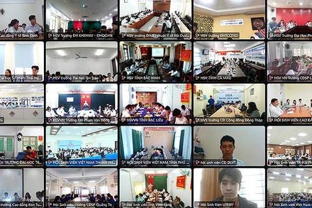 Toàn cảnh Hội nghị qua một số điểm cầu trực tuyến.