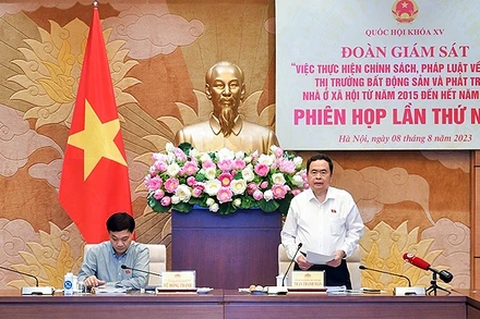 Phó Chủ tịch Thường trực Quốc hội Trần Thanh Mẫn phát biểu ý kiến tại phiên họp. (Ảnh: Cổng thông tin điện tử Quốc hội)