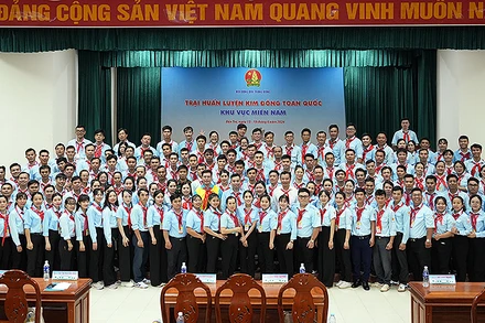 Các trại sinh Trại huấn luyện Kim Đồng toàn quốc khu vực phía Nam năm 2024.