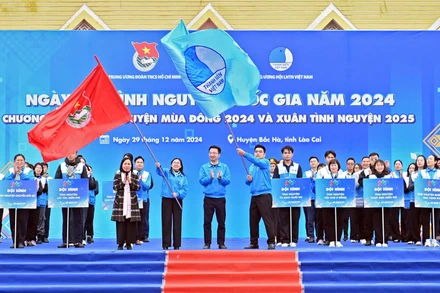 Toàn cảnh lễ khai mạc Ngày hội Tình nguyện quốc gia năm 2024.