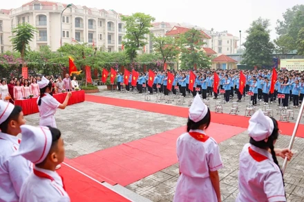 Quang cảnh buổi lễ tổng kết năm học. (Ảnh: THANH TÙNG)