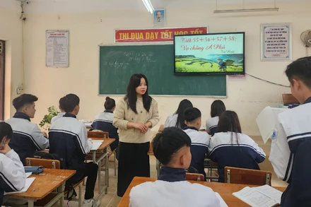 Giờ học của học sinh Trường trung học phổ thông Minh Quang, Ba Vì, Hà Nội.