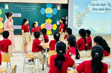 Giờ học của học sinh Trường tiểu học Thủ Lệ, quận Ba Đình, Hà Nội.