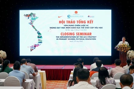 Quang cảnh Hội thảo tổng kết Dự án “Phát triển Giáo dục thể chất trong nhà trường tiểu học ở Việt Nam”.