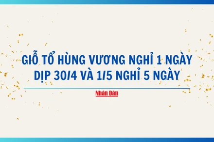 [Infographic] Lịch nghỉ lễ Giỗ Tổ Hùng Vương, dịp 30/4 và 1/5