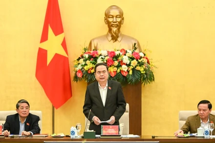 Chủ tịch Quốc hội Trần Thanh Mẫn phát biểu khai mạc cuộc họp. (Ảnh: Duy Linh)