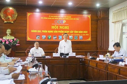 Phó Chủ tịch Thường trực UBND tỉnh Hậu Giang, Trương Cảnh Tuyên phát biểu tại Hội nghị.