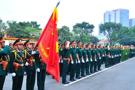 Quang cảnh lễ ra quân huấn luyện.