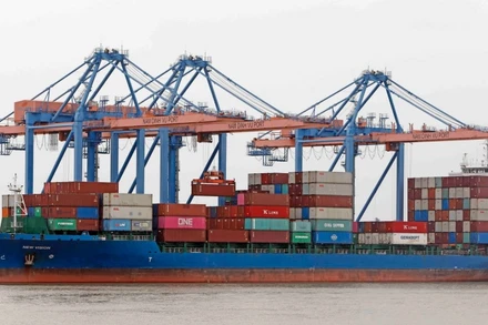 Hàng nhập khẩu qua cảng Nam Đình Vũ, Hải Phòng. (Ảnh: Trần Việt/TTXVN)