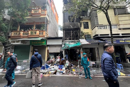Hiện trường vụ cháy tại số 4 Hàng Lược.
