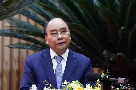 Chủ tịch nước Nguyễn Xuân Phúc phát biểu chỉ đạo. (Ảnh: Thống Nhất/TTXVN)