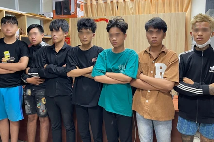 Bảy trong số chín đối tượng của băng cướp bị bắt giữ.