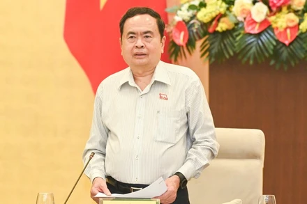 Chủ tịch Quốc hội Trần Thanh Mẫn phát biểu tại cuộc họp. (Ảnh Duy Linh)