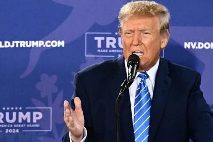 Cựu Tổng thống Mỹ Donald Trump phát biểu trong cuộc vận động tranh cử Tổng thống ở bang Neveda ngày 27/1. (Ảnh: AFP/TTXVN)