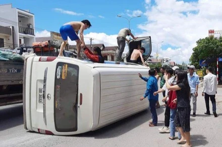 Hiện trường vụ tai nạn giao thông.