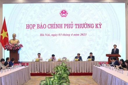 Quang cảnh họp báo. (Ảnh: VGP)