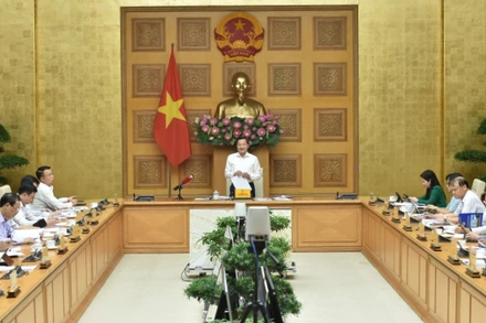 Đồng chí Lê Minh Khái, Phó Thủ tướng Chính phủ chủ trì phiên họp Ban chỉ đạo điều hành giá. (Ảnh: VGP/Quang Thương)