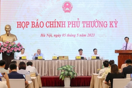 Họp báo Chính phủ thường kỳ tháng 4. (Ảnh: VGP)