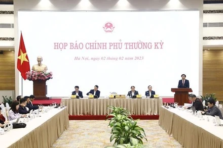 Họp báo Chính phủ tháng 1/2023. (Ảnh: VGP/Quang Thương)