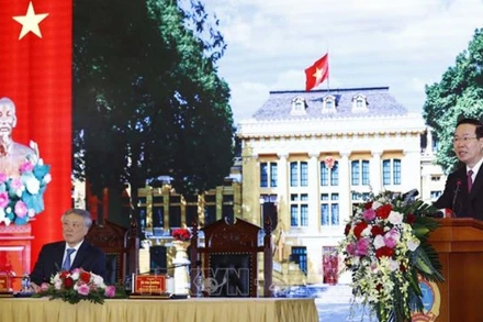 Chủ tịch nước Võ Văn Thưởng phát biểu chỉ đạo. (Ảnh: Thống Nhất/TTXVN)