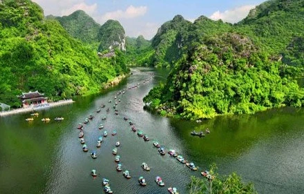 Non nước khu du lịch Tràng An nhìn từ trên cao. (Ảnh: Sở Du lịch Ninh Bình)