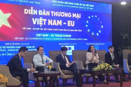 Các đại biểu tham gia một phiên thảo luận.